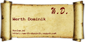Werth Dominik névjegykártya